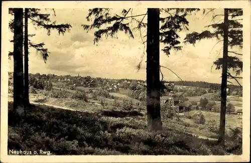 Ak Neuhaus am Rennweg, Blick aus dem Wald, Panorama
