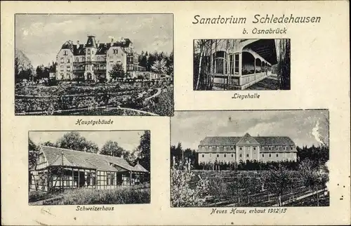 Ak Schledehausen Bissendorf in Niedersachsen, Sanatorium, Schweizerhaus, Liegehalle, Neues Haus