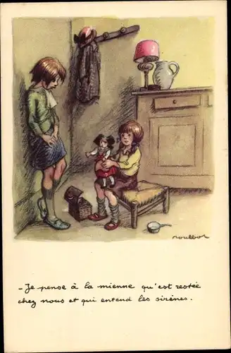 Künstler Ak Poulbot, Francisque, Ligue Nationale Contre le Taudis, Kinder, Puppe