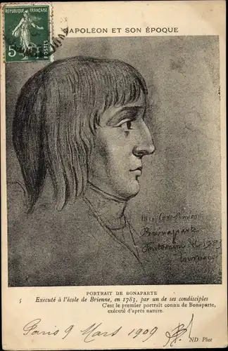 Künstler Ak Napoleon Bonaparte, Kaiser Napoleon I., Portrait, Profilansicht