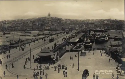 Ak Konstantinopel Istanbul Türkei, Pont de Galata, Brücke