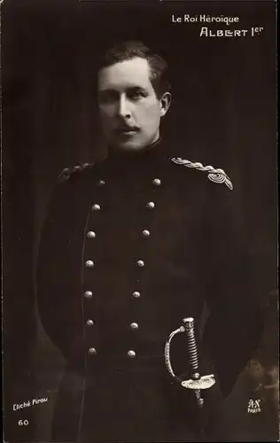 Ak König Albert von Belgien, Portrait in Uniform, Roi Albert de Belgique