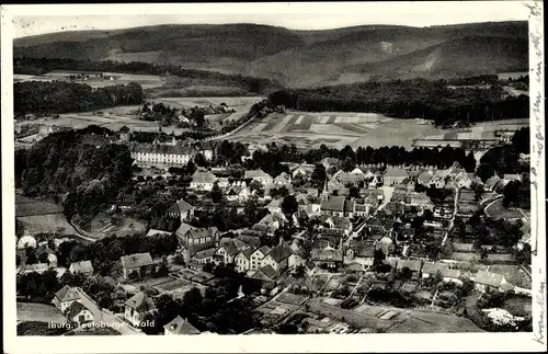 Ak Bad Iburg in Niedersachsen, Stadtpanorama von oben, Teutoburger Wald