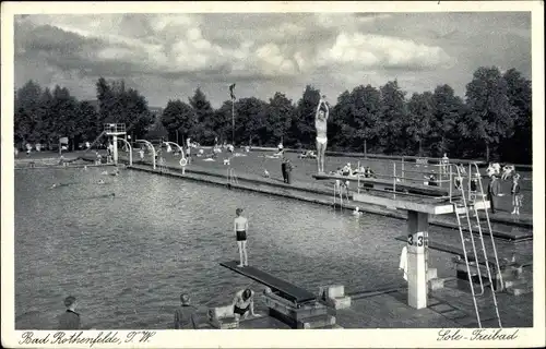 Ak Bad Rothenfelde am Teutoburger Wald, Sole Freibad, Springtürme