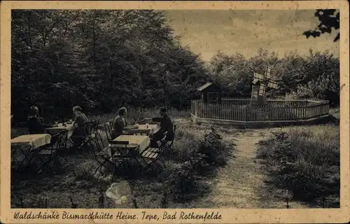 Ak Bad Rothenfelde am Teutoburger Wald, Waldschänke Bismarckhütte v. Heinr. Tepe, Windmühle