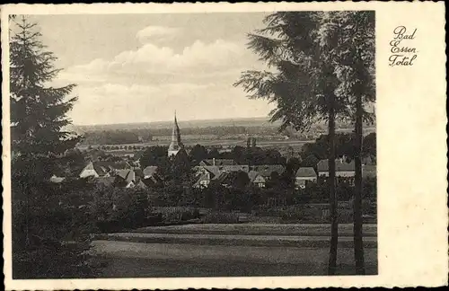 Ak Bad Essen in Niedersachsen, Stadtpanorama, Felder, Dächer, Wald, Gebäude