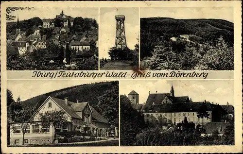 Ak Bad Iburg in Niedersachsen, Ansichten, Turm, Totalansicht, Blick in die Berge, Kirche