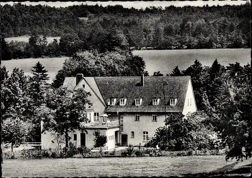 Ak Amshausen Steinhagen in Westfalen, Blick auf die Gewerkschaftsschule, Wald