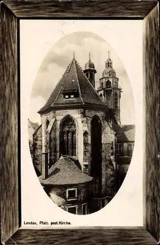 Präge Passepartout Ak Landau in der Pfalz, Protestantische Kirche