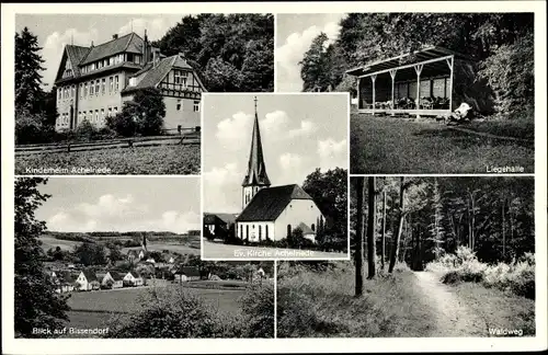 Ak Achelriede Bissendorf in Niedersachsen, Kinderheim, Liegehalle, Waldweg