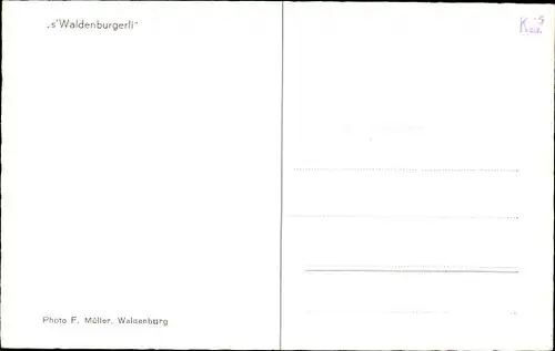 Ak Waldenburg Kt. Basel Land Schweiz, s'Waldenburgerli, Dampflokomotive im Bahnhof, G. Thommen, WB 5