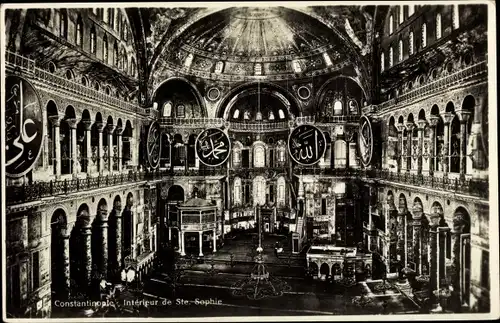Ak Konstantinopel Istanbul Türkei, Hagia Sophia, Interieur de Ste. Sophie, Innenansicht 