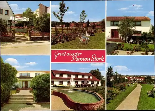 Ak Holzhausen Preußisch Oldendorf, Pension Stork, Außenansichten, Garten