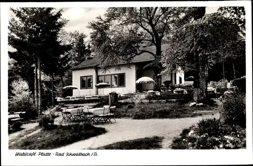 Ak Bad Schwalbach im Taunus Hessen, Waldcafé Platte, Bes. Rosek, von Terrasse gesehen