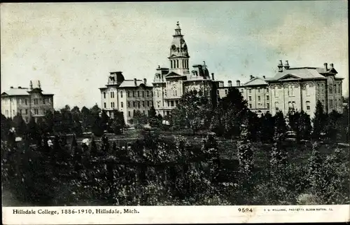 Ak Hillsdale Michigan USA, View of Hillsdale College, Gebäude