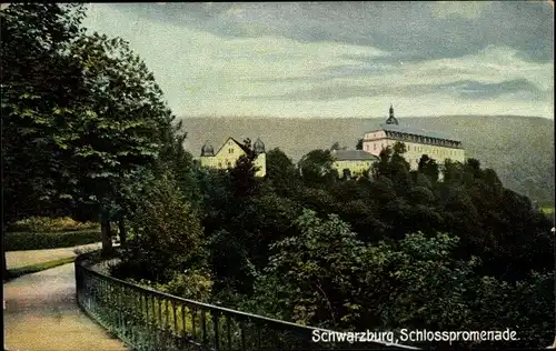 Ak Schwarzburg in Thüringen, Schloss Promenade
