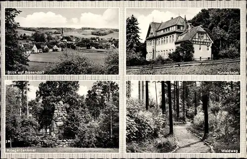 Ak Bissendorf in Niedersachsen, Ortsblick, Kinderheim, Kriegerdenkmal, Waldpartie
