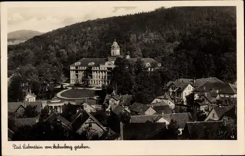 Ak Bad Liebenstein im Thüringer Wald, Blick vom Aschenberg auf den Ort