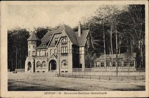 Ak Herten im Ruhrgebiet, Gemeinde Gasthaus Katzenbusch am Waldrand