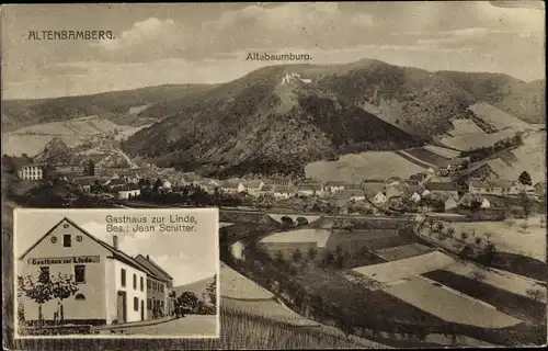Ak Altenbamberg Bad Kreuznach, Gasthaus zur Linde v. Jean Schitter, Altenbaumburg, Panorama