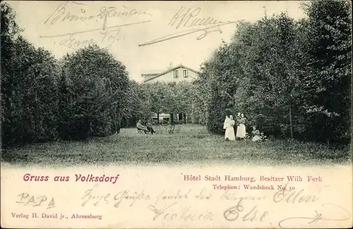 Ak Hamburg Wandsbek Volksdorf, Hotel Stadt Hamburg, Bes. Wilh. Ferk