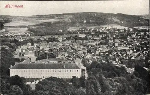 Ak Meiningen in Südthüringen, Blick über die Dächer der Stadt, Panoramaansicht