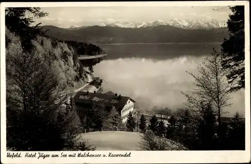 Ak Urfeld Kochel am See Oberbayern, Hotel Post u. Kurhaus Jäger am See, Besitzer Karl Brackenhofer