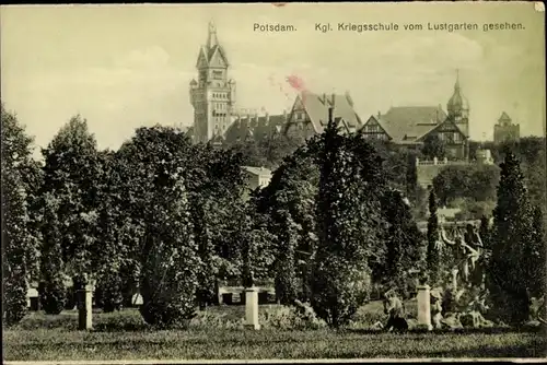 Ak Potsdam in Brandenburg, Königliche Kriegsschule vom Lustgarten gesehen