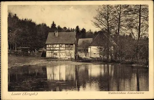 Ak Lauter Bernsbach im Erzgebirge Sachsen, Waldwirtshaus Konradwiese 