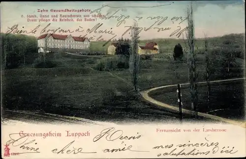 Ak Werentzhouse Werenzhausen Elsass Haut Rhin, Blick von der Landstraße  auf Genesungsheim Luppach