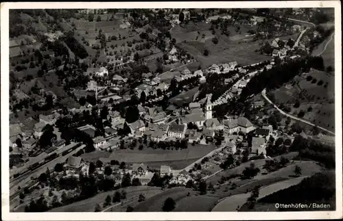 Ak Ottenhöfen im Schwarzwald, Stadtpanorama von oben, Turm