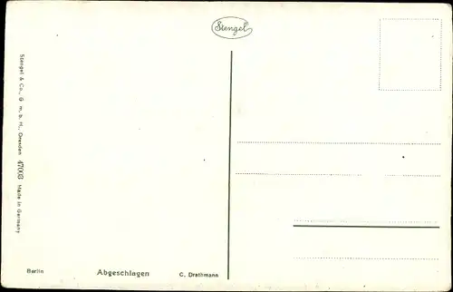 Künstler Ak Drathmann, C., Abgeschlagen, Hirsche auf einer Wiese, Stengel 47003