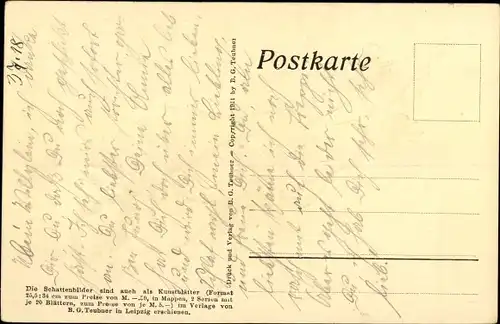 Scherenschnitt Ak Diefenbach, Jugend I, Blatt 7, Kind malt an einer Staffelei