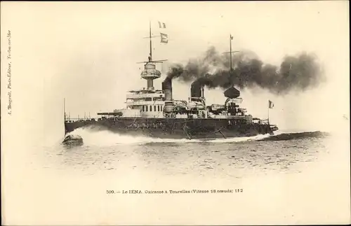 Ak Le Iéna, Cuirassé à Tourelles, Französisches Kriegsschiff