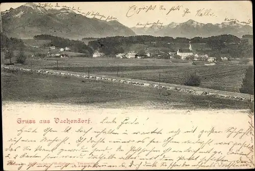 Ak Vachendorf in Oberbayern, Panorama vom Ort