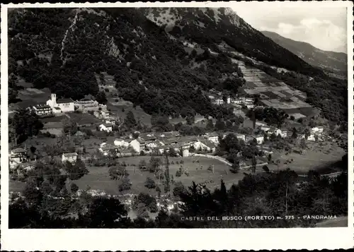 Ak Roreto Chisone Piemonte, Castel del Bosco, Panorama vom Ort