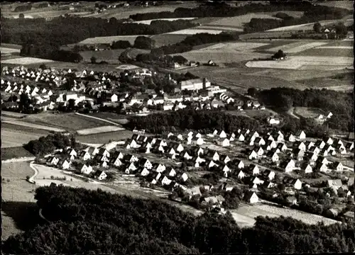 Ak Oesede Georgsmarienhütte Niedersachsen, Panoramaansicht von Kloster, Ort und Umgebung, Flugbild