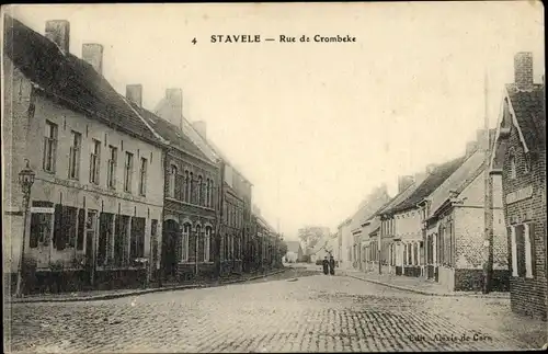 Ak Stavele Alveringem Westflandern, Rue de Crombeke