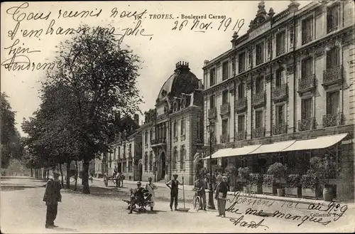 Ak Troyes Aube, Boulevard Carnot, Hôtel Terminus, Straßenpartie