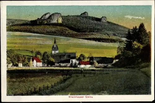 Ak Elleringhausen Olsberg im Hochsauerland, Bruchhauser Steine, Kirche, Wohnhäuser