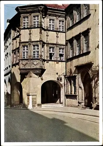 Ak Görlitz in der Lausitz, Schönhof, Teilansicht von der Straße aus, Renaissance