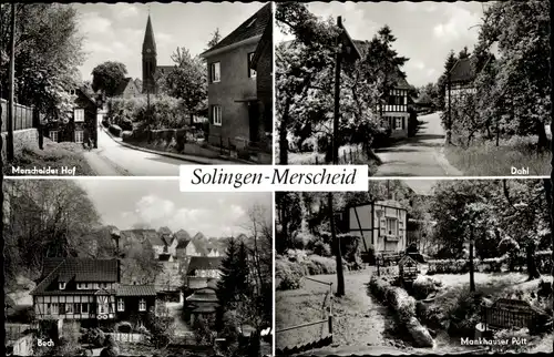 Ak Merscheid Solingen in Nordrhein Westfalen, Merscheider Hof, Dahl, Bech, Mankhauser Pött