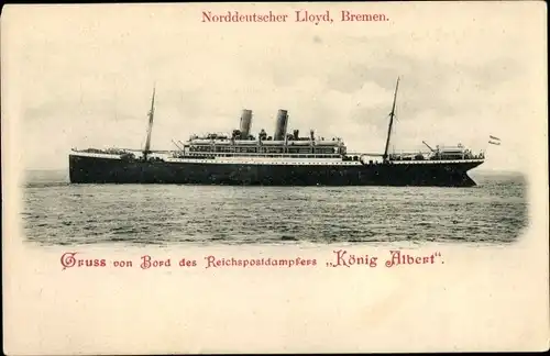 Ak Reichspostdampfer König Albert, Norddeutscher Lloyd