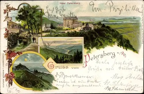 Litho Königswinter im Rhein Sieg Kreis, Hotel Petersberg, Inh. Wwe. Pet. Jos. Nelles