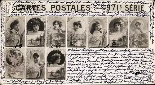 Ak Cartes Postales 971e Série, Monate, Frauenportraits