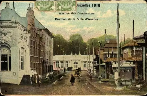 Ak Bruxelles Brüssel, Weltausstellung 1910, Pavillon de la Ville d'Anvers