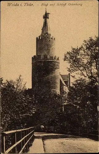 Ak Weida in Thüringen, Blick auf Schloss und Osterburg