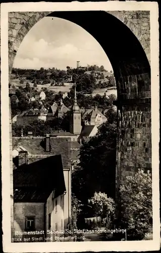 Ak Sebnitz in Sachsen, Blick auf Stadt und Grenadierburg