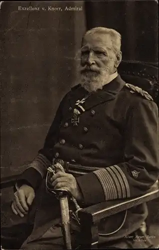 Ak Admiral Eduard von Knorr, Sitzportrait, Kaiserliche Marine