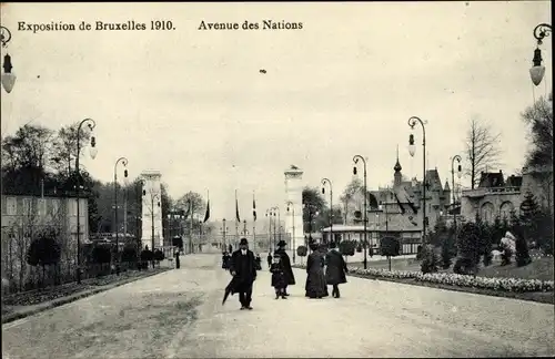 Ak Bruxelles Brüssel, Exposition 1910, Avenue des Nations, Weltausstellung